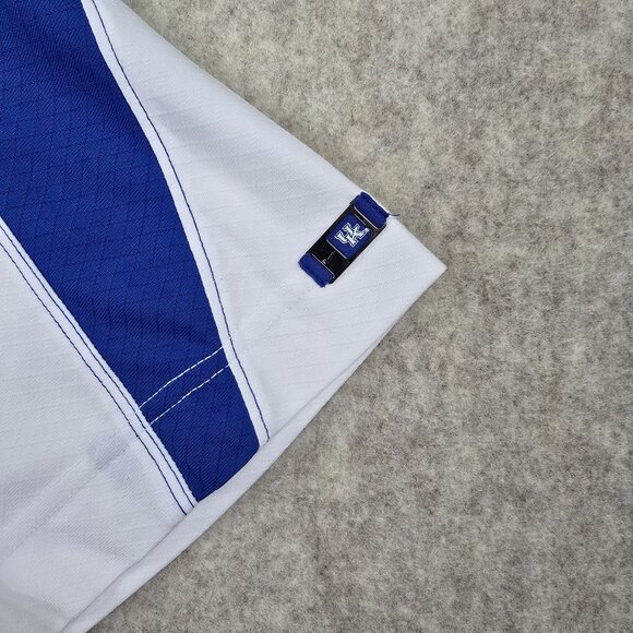 Nike Dri-Fit Kentucky Wildcats Polo Shirt White/Blue L Recycled Polyester - Picture 4 of 8